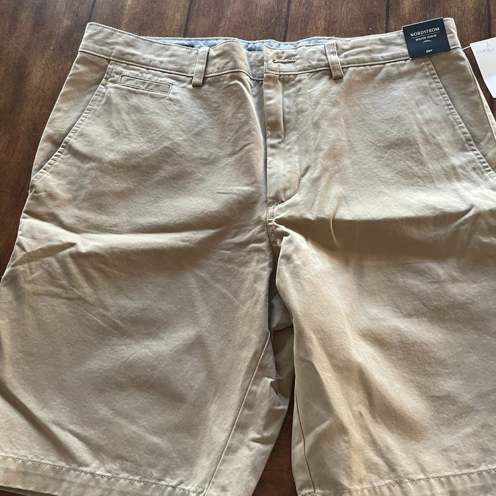Nordstrom's Men's Shop Khaki Shorts 9" Inseam Tan